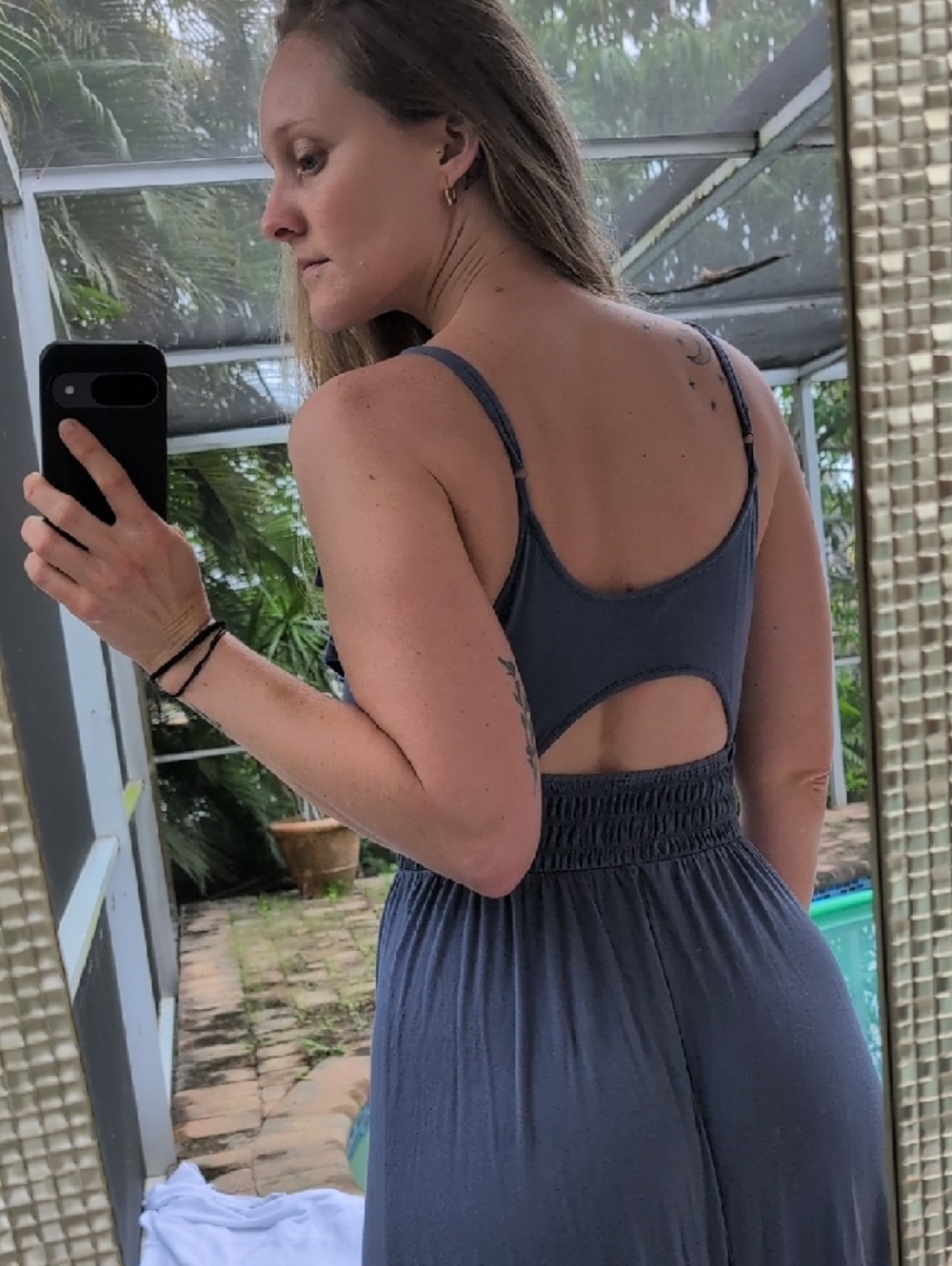 Express Ruffle High-Low Maxi Dress - Slate - Picture 3 of 7